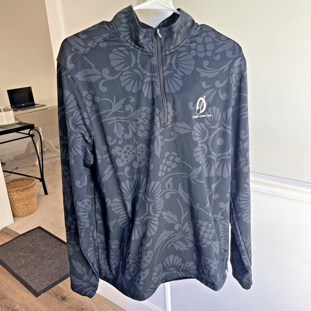 Kahala Outrigger Canoe Club 1/4 Zip Men Medium Tropical Long Sleeve